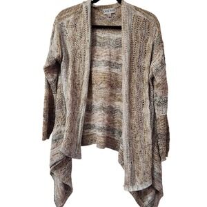 Open front boho knit cardigan Asymmetrical front Womens 2XL